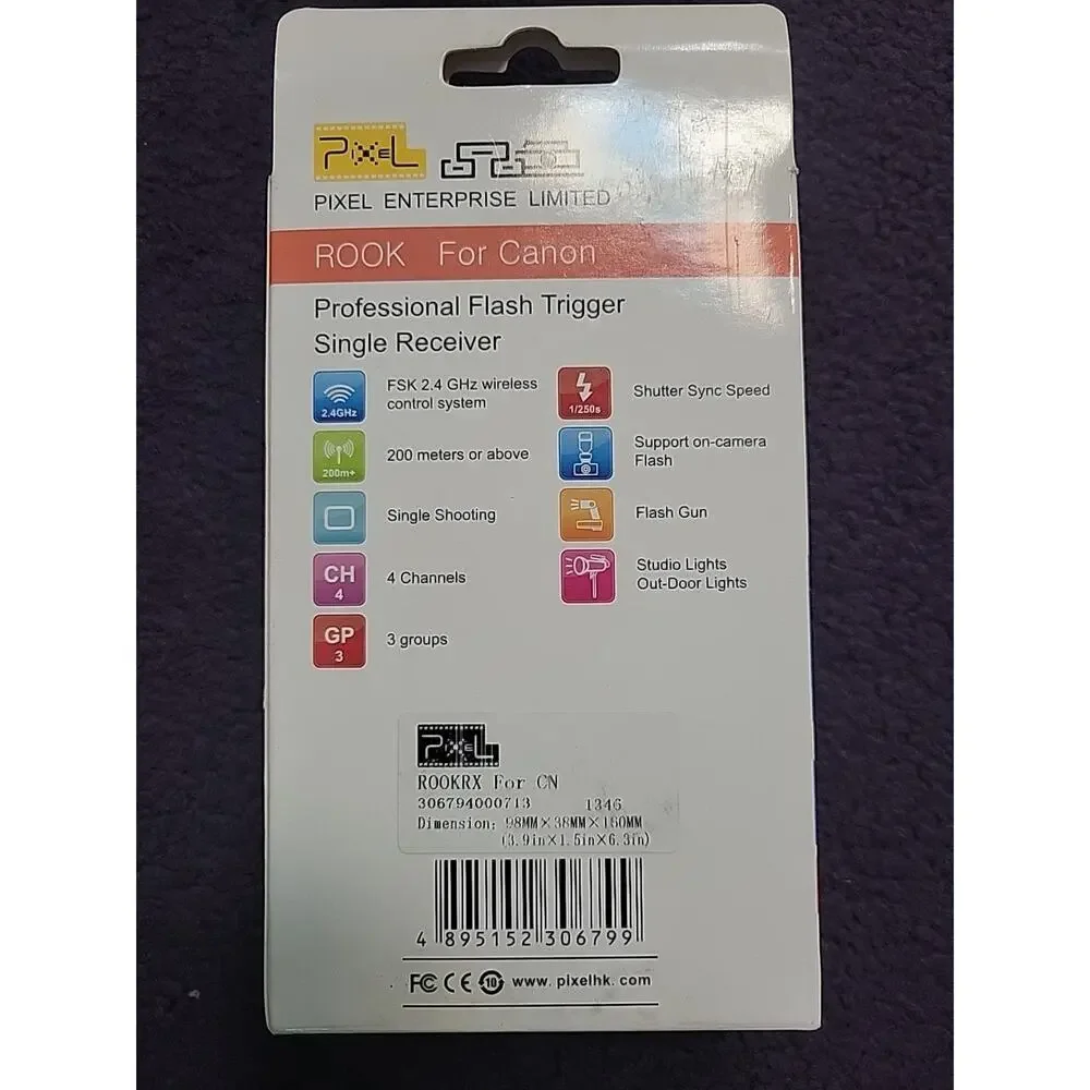 13155 Canon Camera Flash Trigger Pixel Rook Professional For Canon - New In Box